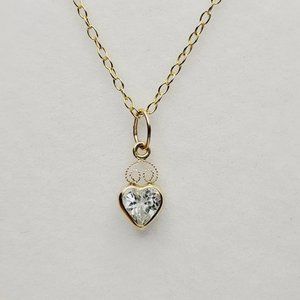 14K Yellow Gold Genuine Blue Topaz (0.60ct) Pendant